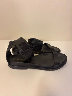 Ann Demeulemeester Black Leather Ankle-Strap Sandals US 9.5